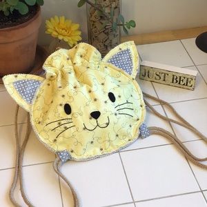 Quilted Rope Drawstring Cat Backpack
